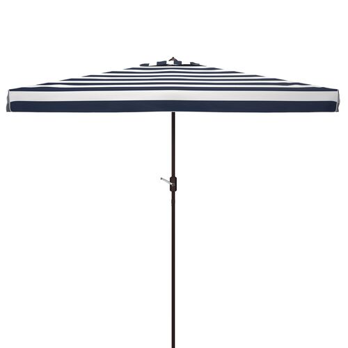 Yarrow Outdoor 6.5x10Ft Rectangular Umbrella, Black/White Stripe Yarrow Outdoor 6.5x10Ft Rectangular Umbrella, Black/White Stripe