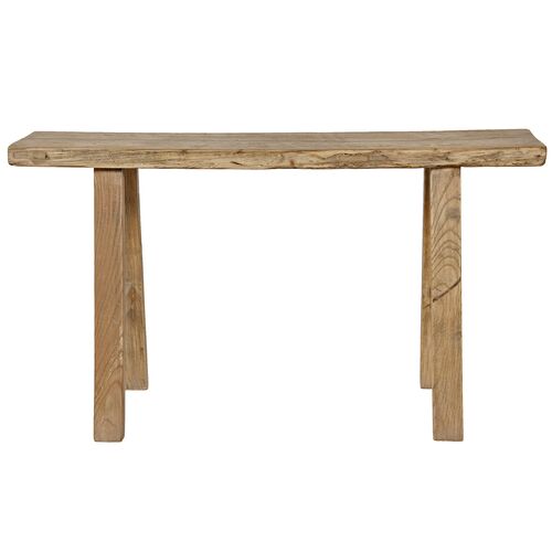 35" Long Elmwood Bench, Natural Wood