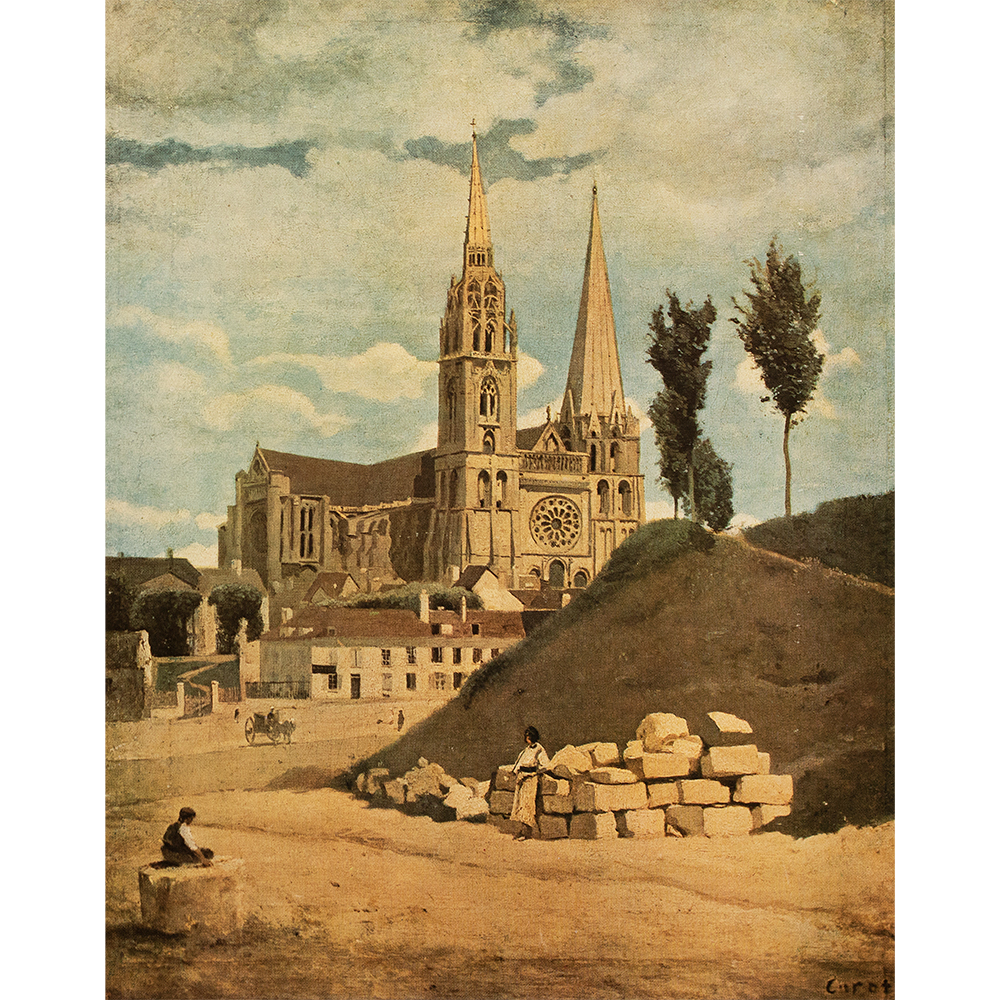 1940s C. Corot, The Chartres Cathedral~P77629977