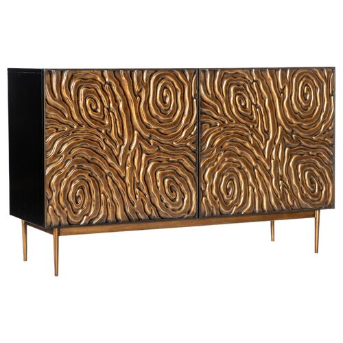 Melange Fingerprints 2-Door 2-Drawer Credenza, Bronze