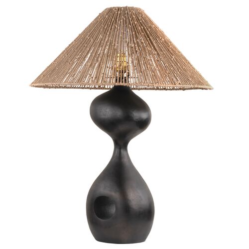 Rhu Table Lamp, Bronze/Natural Jute