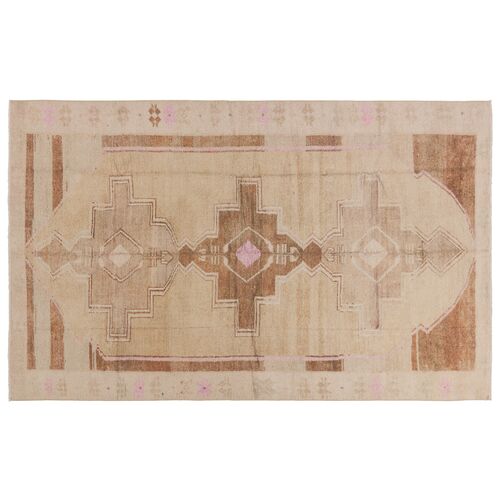  Parian Medallion Tan/Pink Area Rug (5'X8')