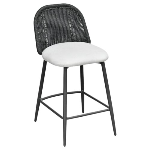 Cerelia Outdoor Performance Fabric Wicker Counter Stool Cerelia Outdoor Performance Fabric Wicker Counter Stool