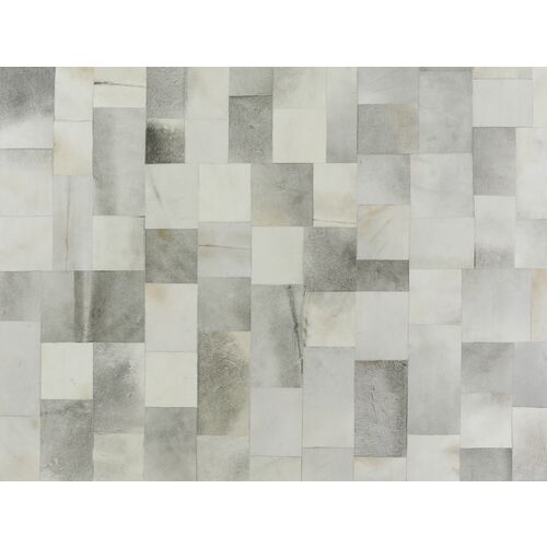 Natural Hide Cowhide hand-tufted Rug, Silver/Gray~P77650199