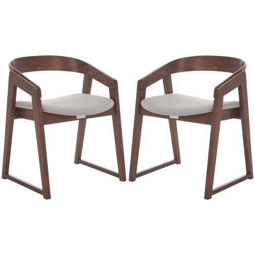 S/2 Ularen Performance Linen Dining Arm Chairs S/2 Ularen Performance Linen Dining Arm Chairs