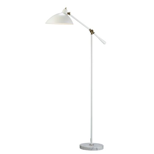 Dani Floor Lamp, White/Brass~P64064956