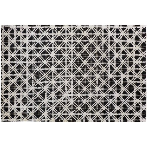 Bamboo Lattice Modern Rug, Black/White Bamboo Lattice Modern Rug, Black/White