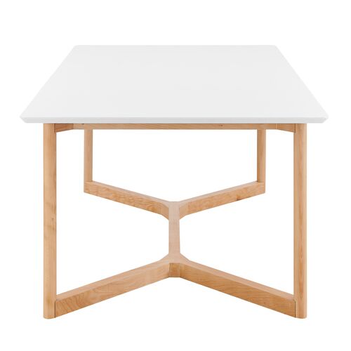 Nordic Rectangular Dining Table, White/Natural