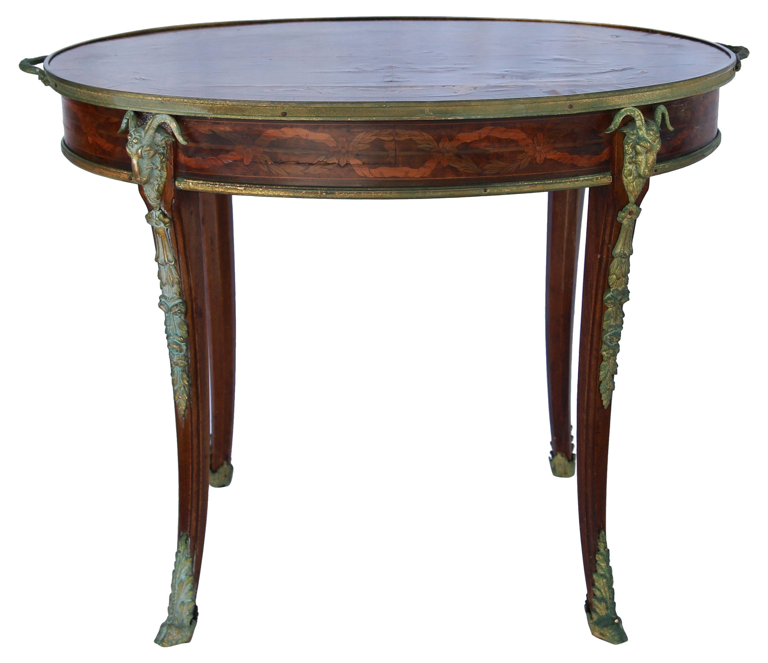 Oval Marquetry Tray Table~P77242491