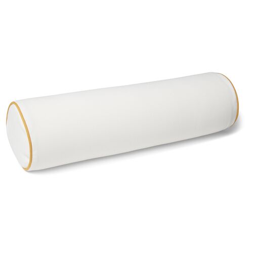 Kit 7x24 Outdoor Bolster Pillows, White/Mustard Kit 7x24 Outdoor Bolster Pillows, White/Mustard~P77518764~P77518764
