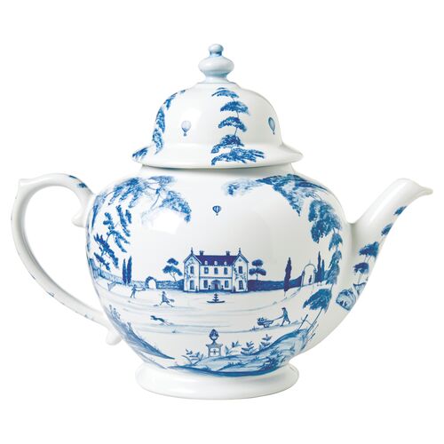 Country Estate Teapot, White/Blue~P77431027