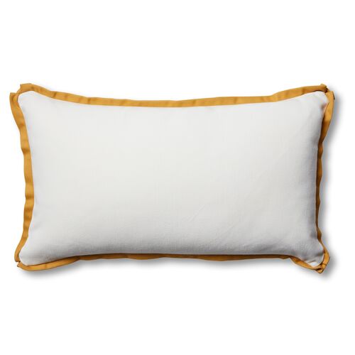 Kit 14x24 Outdoor Lumbar Pillow, White/Mustard~P77518755~P77518755