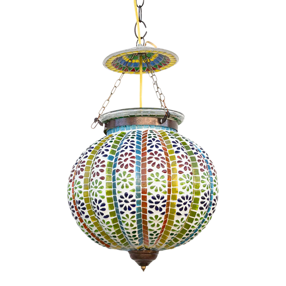 Brightly Colorful Mosaic Hanging Lamp~P77662547