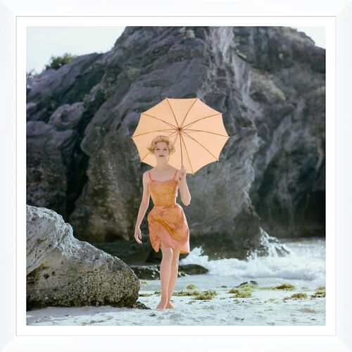 Vogue Magazine, "Model Wearing an Orange Bathing Suit," Jerry Schatzberg, January 1, 1959 Photograph
