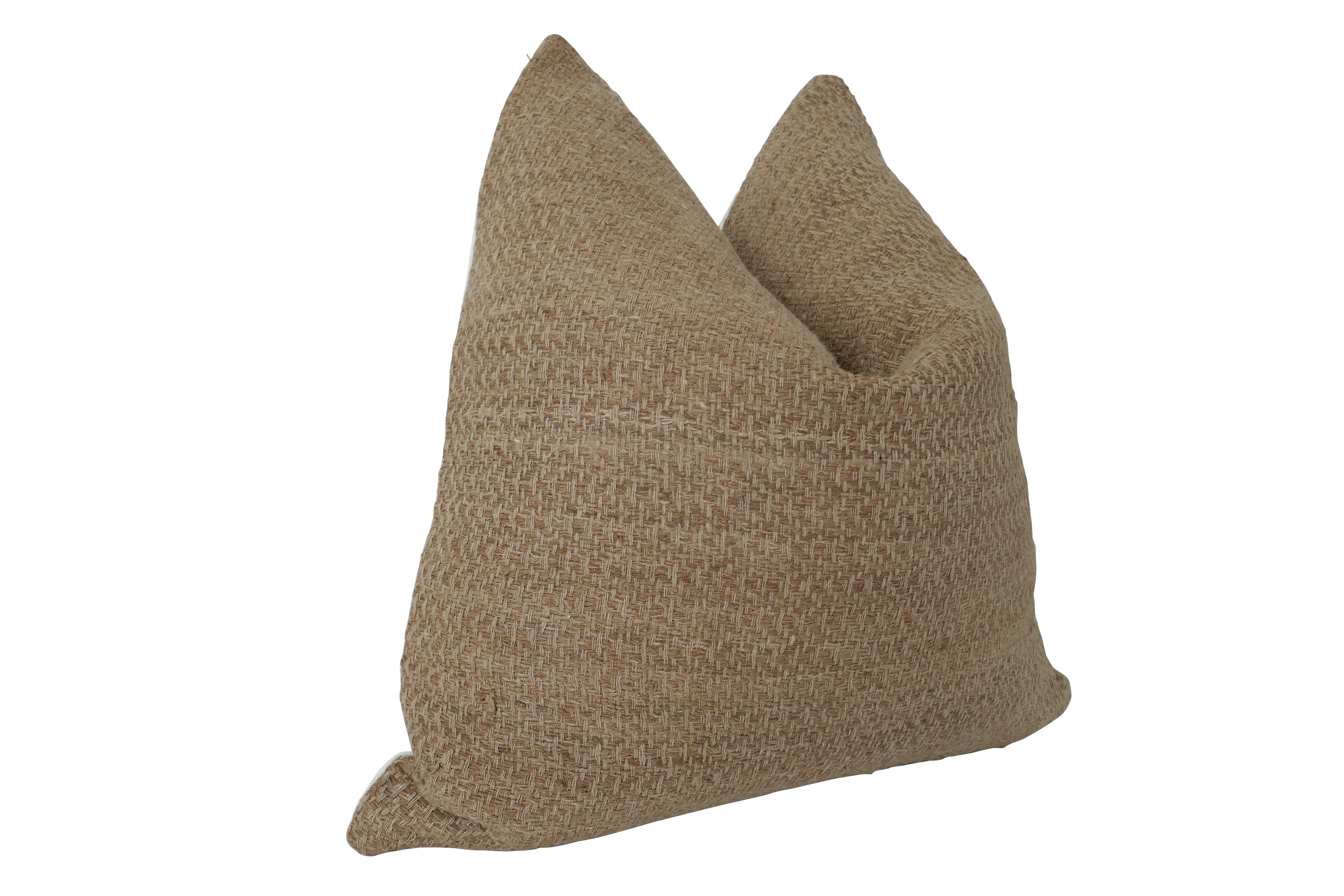 Italian Woven Camel Linen Pillow~P77674010