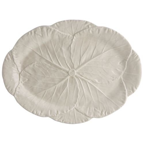 Cabbage Oval Platter, Beige