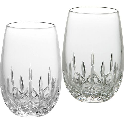 Waterford Crystal Stemless Wine Glasses, PAIR