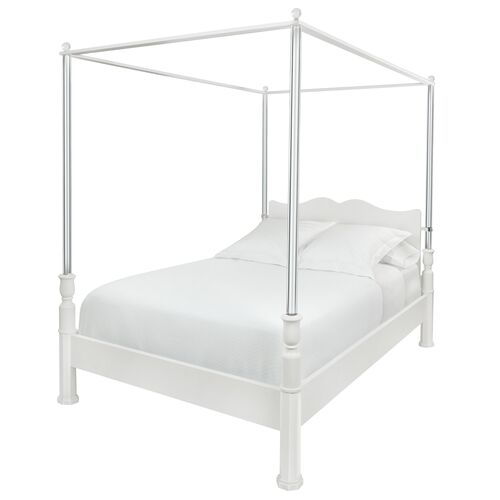 Garbo Canopy Bed, White/Lucite~P77617591