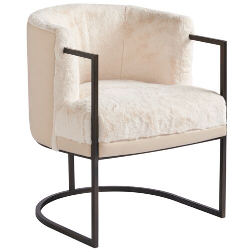 Booker Accent Chair, Bunny Cream/Leather