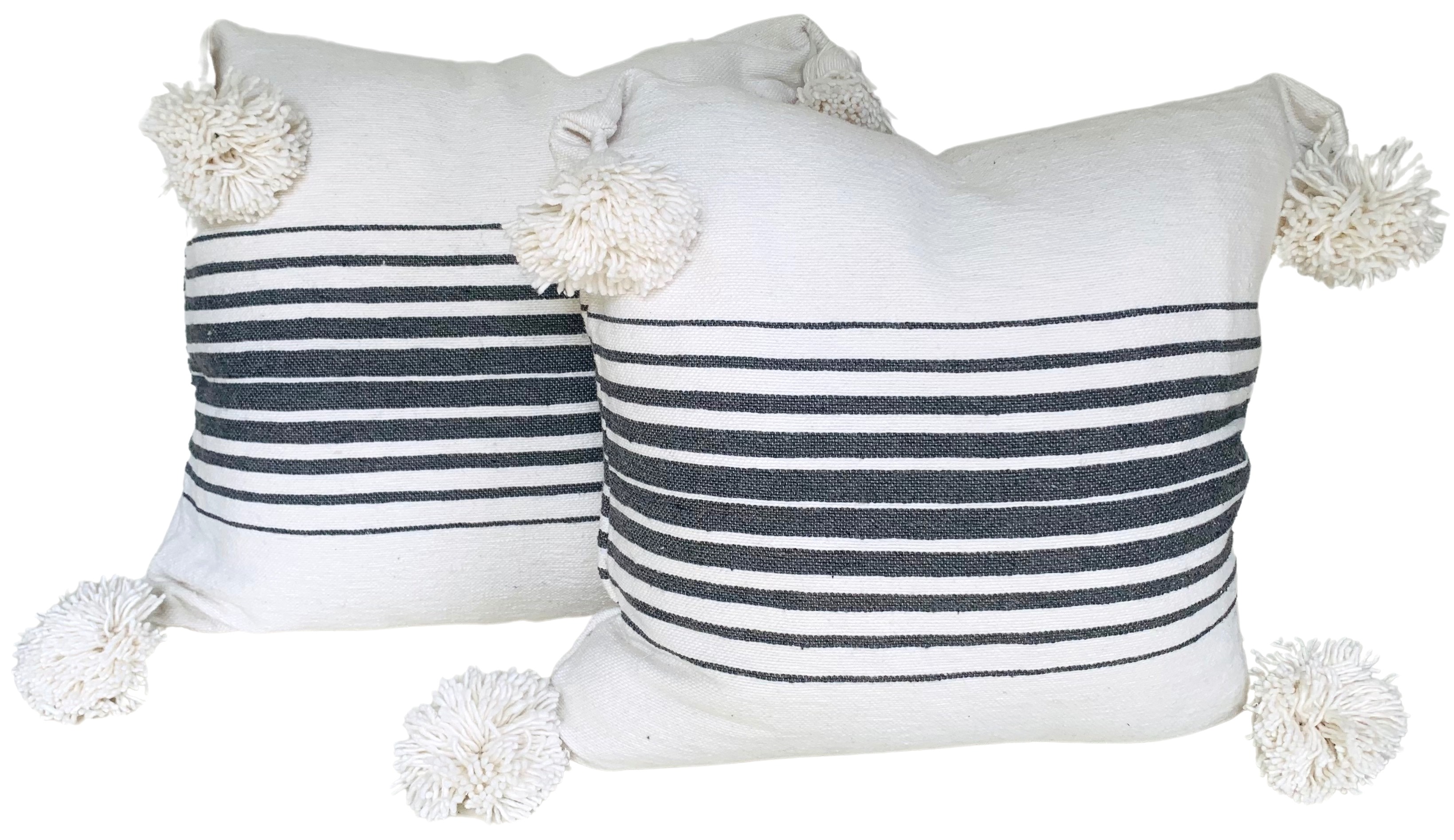 Moroccan Handloomed Pom-Pom Pillows, Pr~P77659868