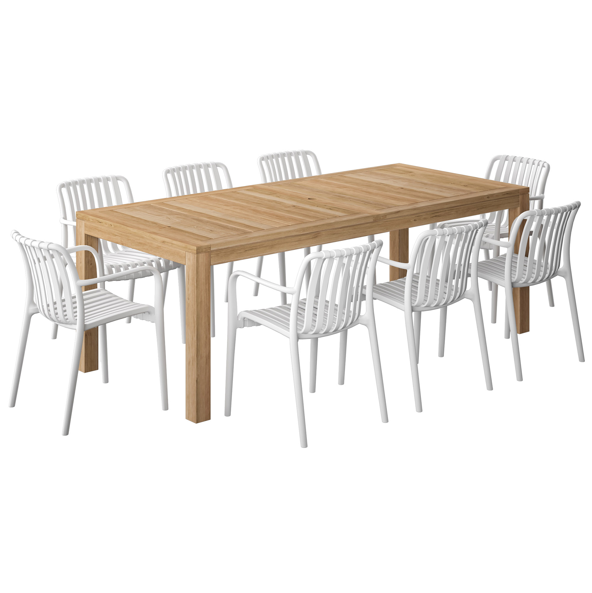 Lanai 9-Pc Outdoor Rectangular Teak Dining Set