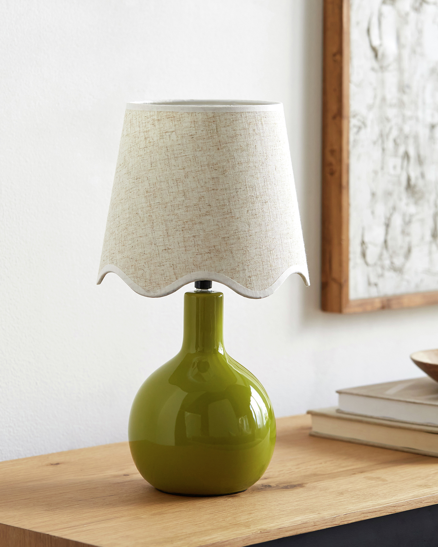 Karla Scallop Shade Table Lamp, White | One Kings Lane