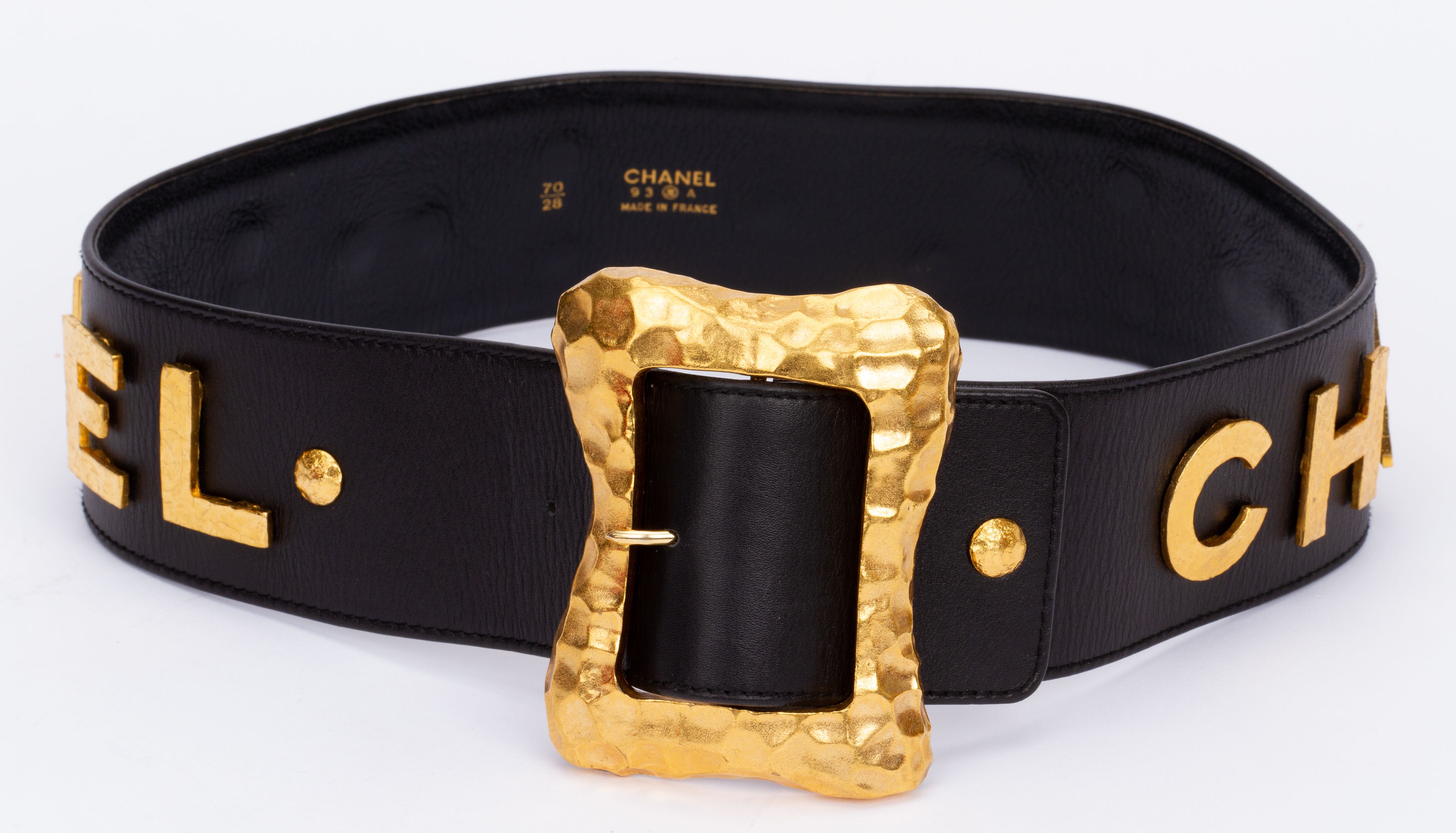 Chanel Rare Supermodel Black Gold Belt~P77661223