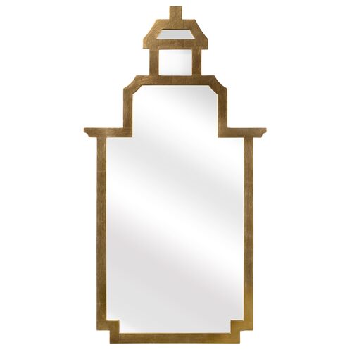 Pagoda Wall Mirror, Gold