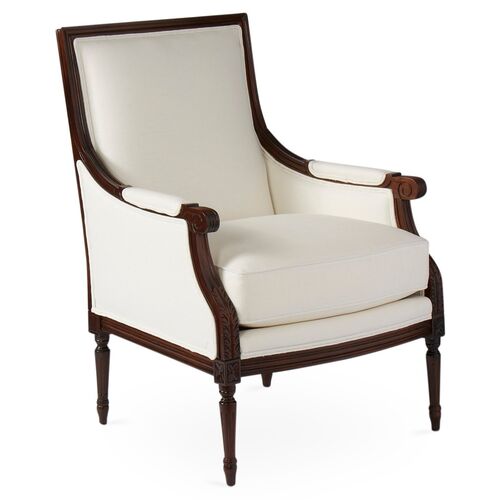 James Accent Chair, White Linen~P77353939