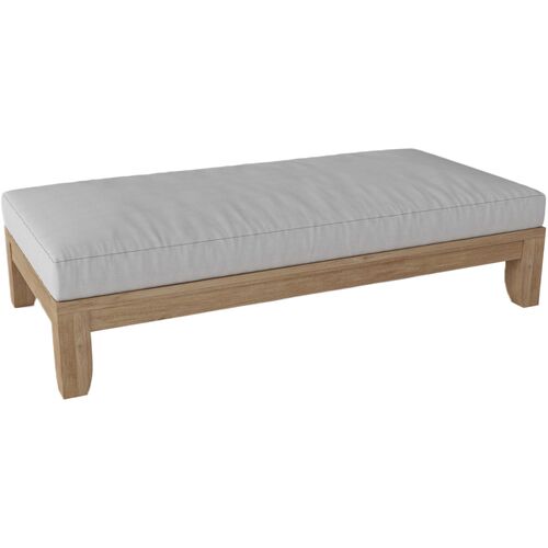 Nuvira Outdoor Teak Daybed, Linen Natural Sunbrella