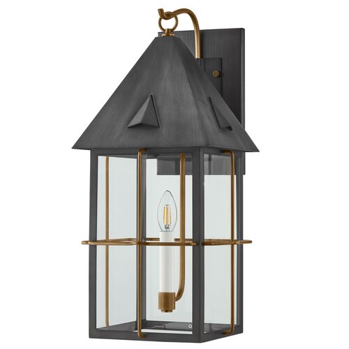 Toby Outdoor Wall Sconce, Patina Brass/Graphite