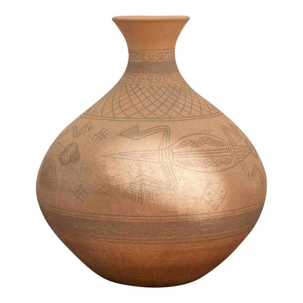 Tribal Terracotta Asian Water Pot~P77658591
