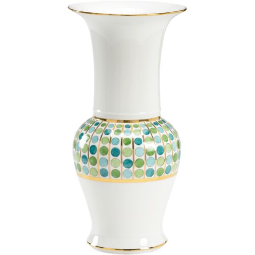 Cambridge Porcelain Vase, White/Green