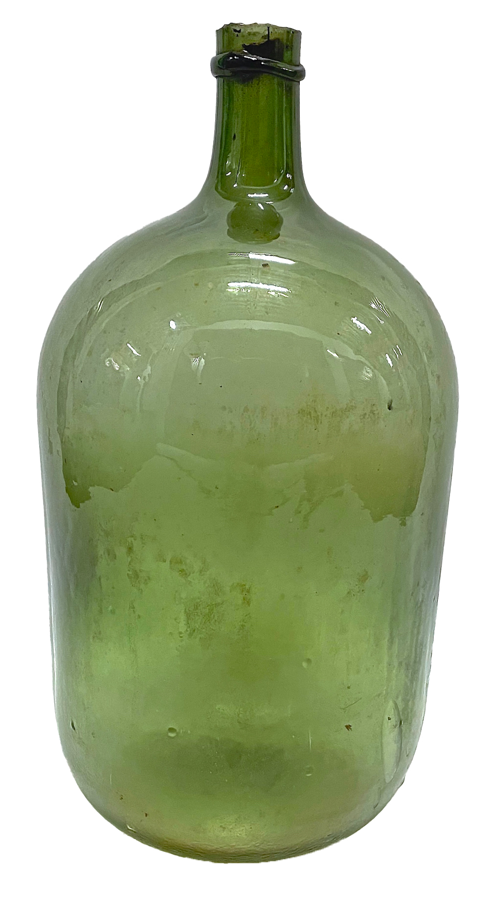 Medium Antique Green Glass Bottle