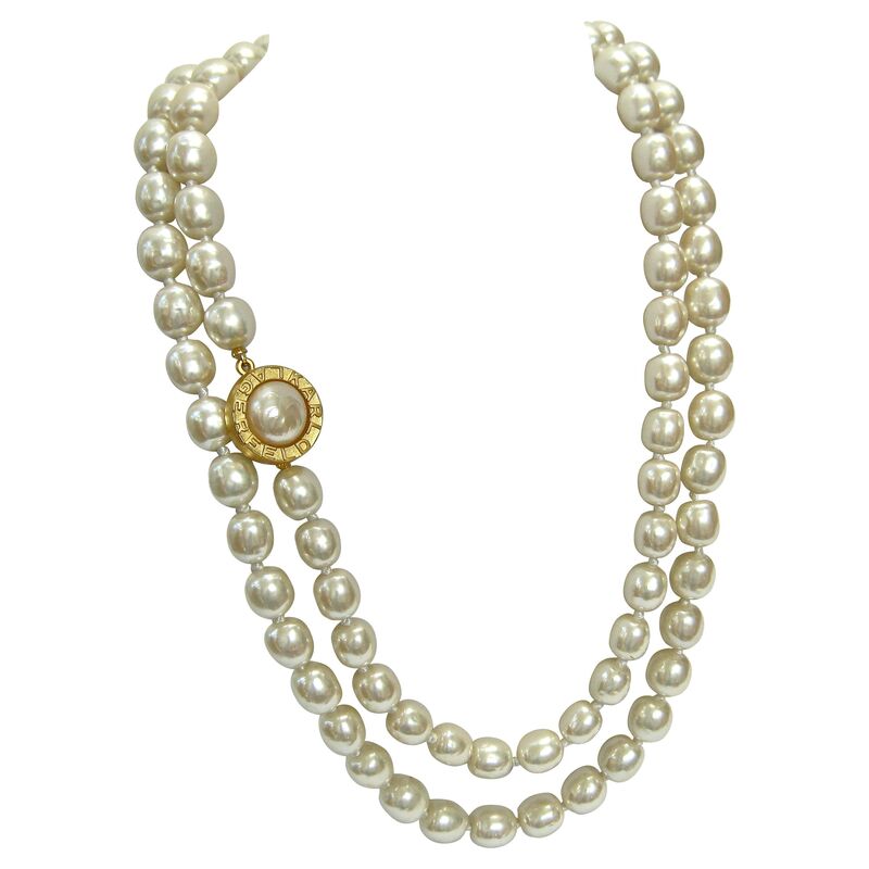 Wisteria Antiques Etc… - Lagerfeld Baroque Glass Pearl Necklace | One ...