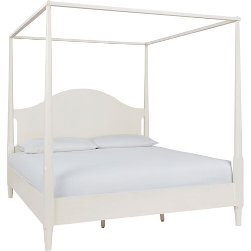 Allaire Oak Canopy Bed, White~P77633915