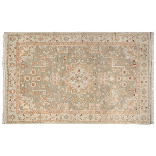 Kendra Hand Knotted Wool Rug, Sky