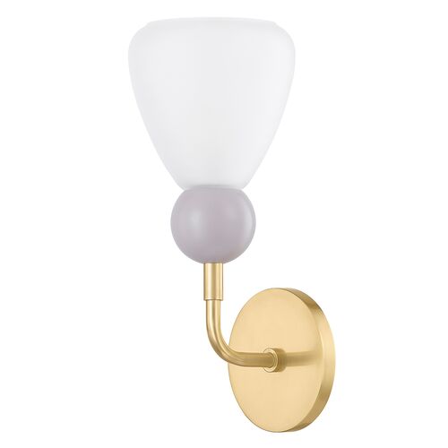 Clive Wall Sconce, Aged Brass/Etched White Clive Wall Sconce, Aged Brass/Etched White