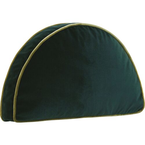 Nova 12x23 Demilune Velvet Pillow, Green