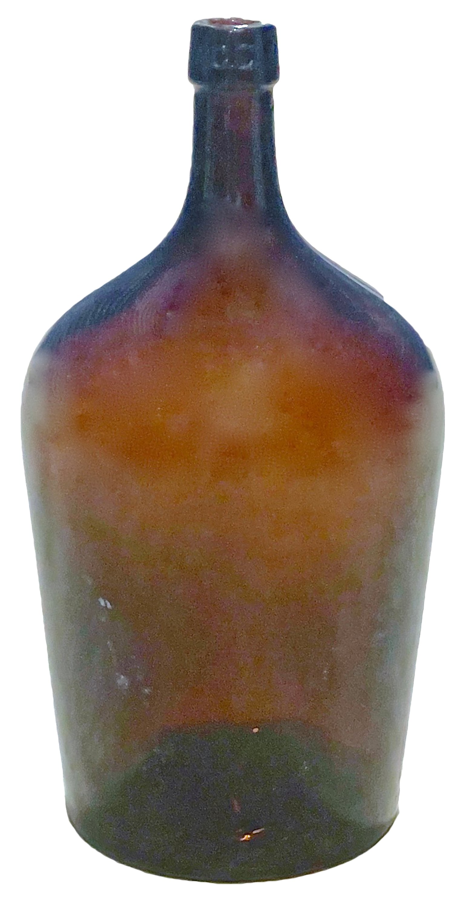 Large Antique Brown Glass Wine Bottle~P77615466