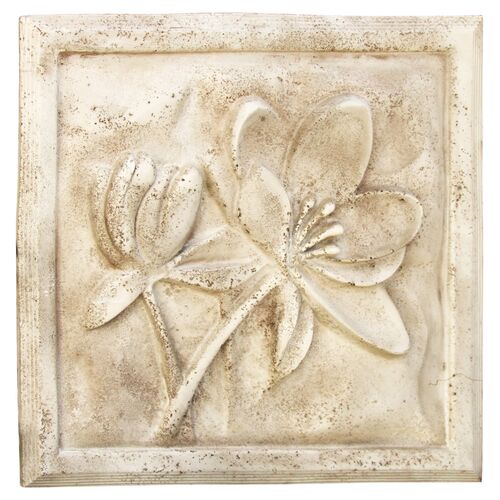 22" Lotus Plaque, Cathedral White~P76548320