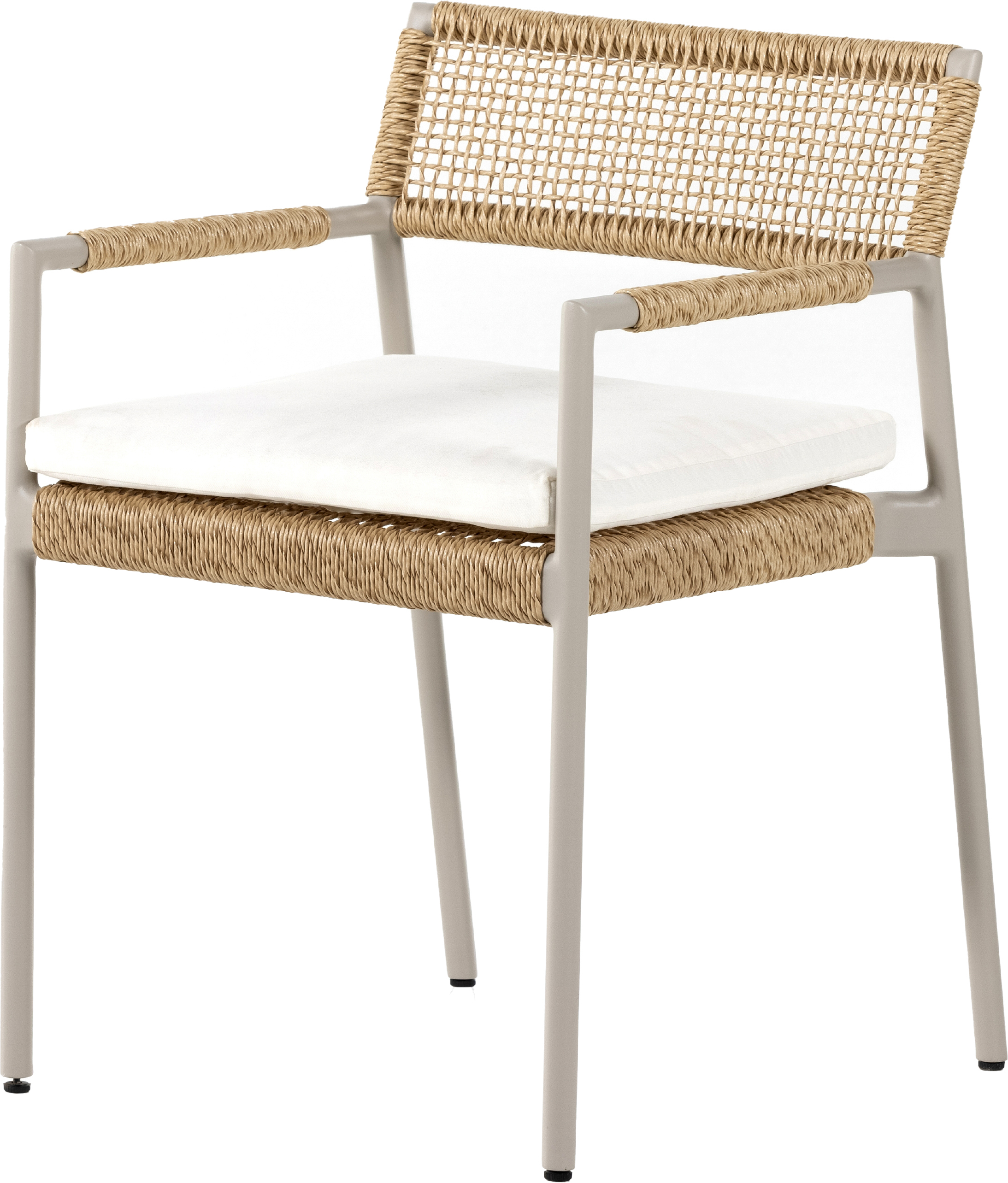 Keiko Outdoor Dining Armchair, Natural/White~P111118139