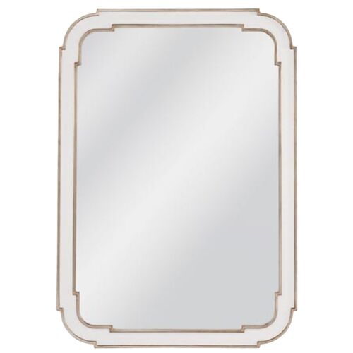 Caia Wall Mirror, White Lacquer/Silver Leaf