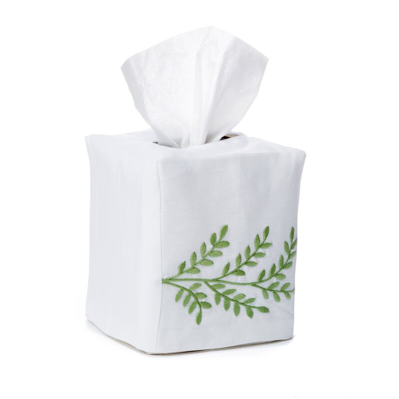 Willow Tissue Box Cover, Green