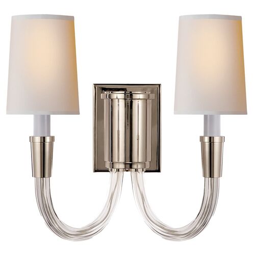 Vivian Double Sconce, Polished Nickel~P77539338