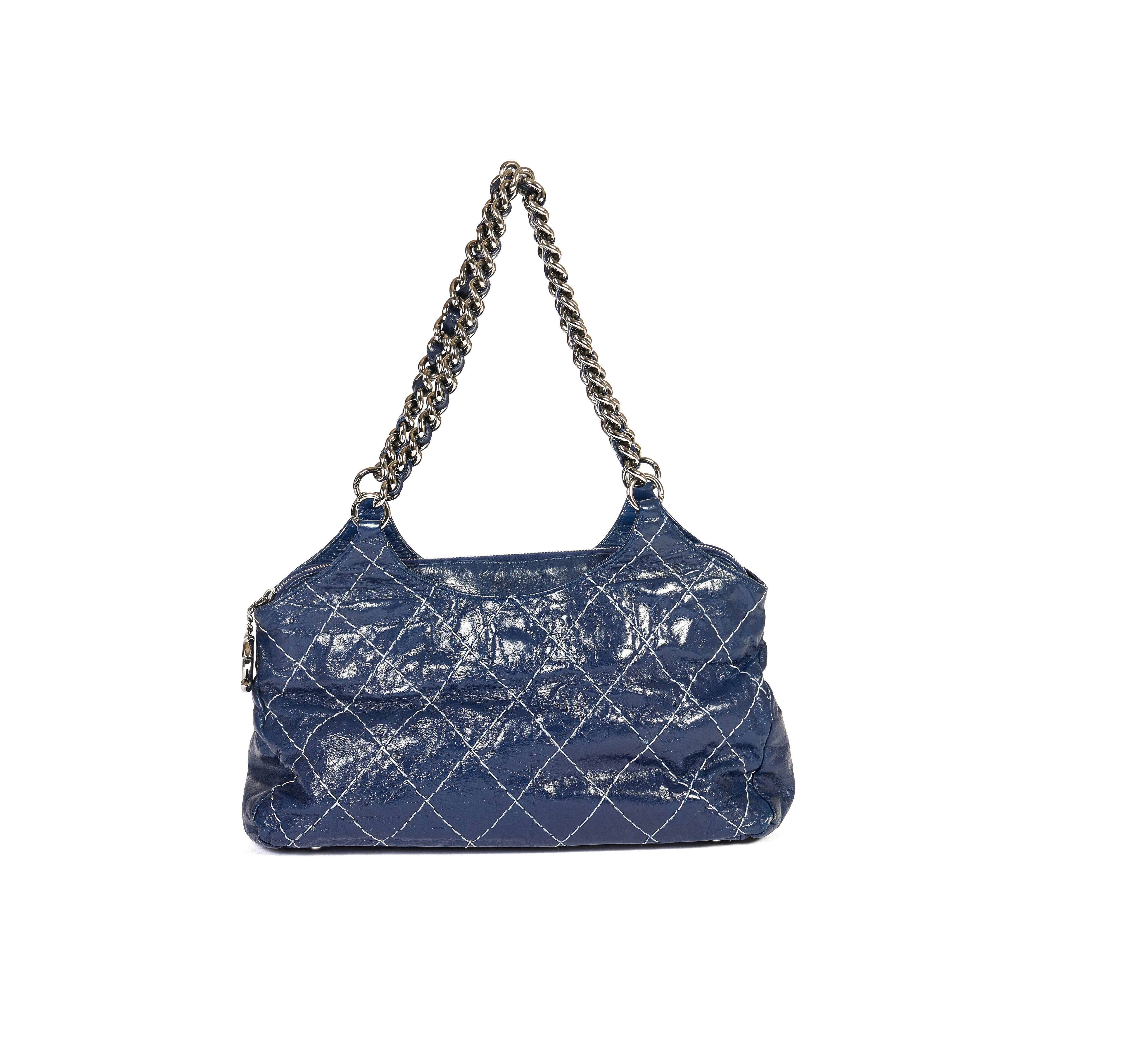 Chanel Dark Blue Distressed Shoulder Bag~P77612555