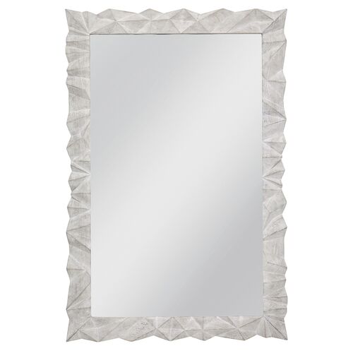 Katherine Geometric Wall Mirror, Sandblasted White Wash Katherine Geometric Wall Mirror, Sandblasted White Wash