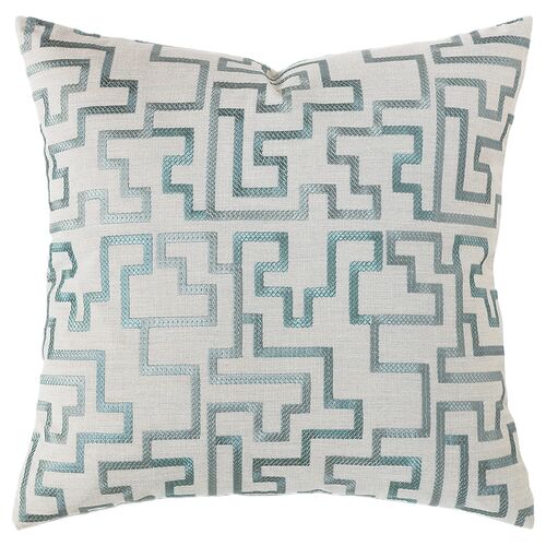 Central Park 22x22 Pillow, Green/Blue Central Park 22x22 Pillow, Green/Blue