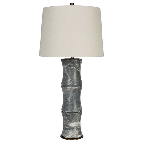Marble Bamboo Table Lamp, Gray/White Marble Bamboo Table Lamp, Gray/White
