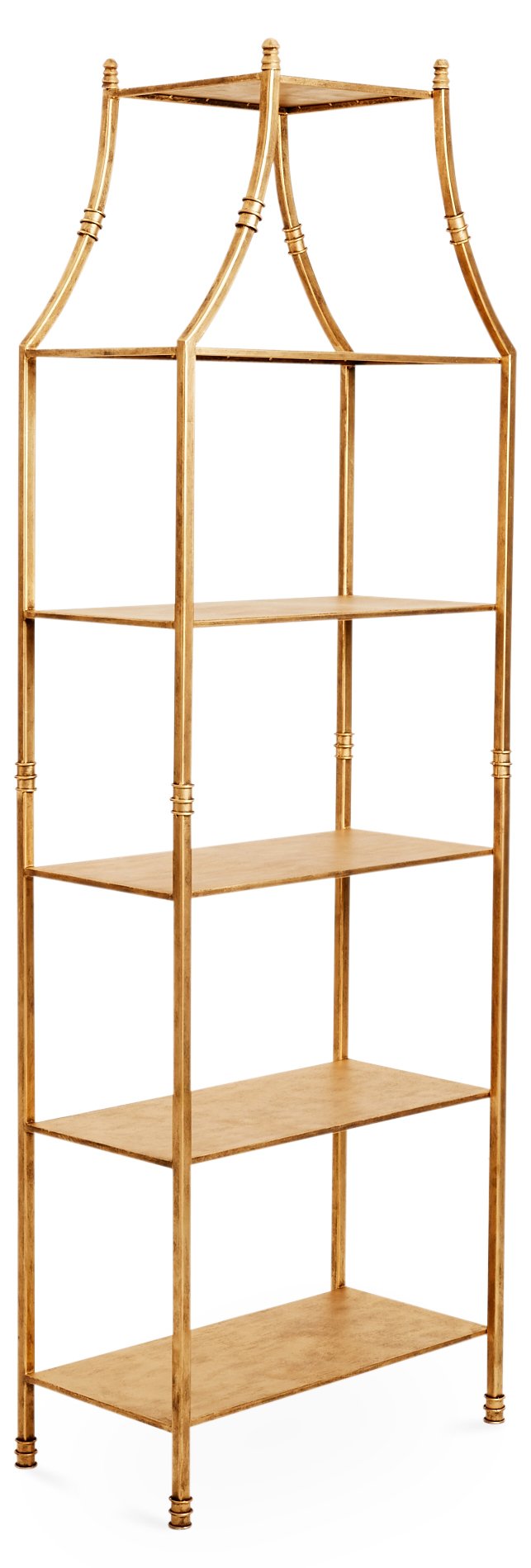 Silas Étagère, Antiqued Gold
